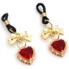 Generique Pince-Tétons Heart Diamond Rouge
